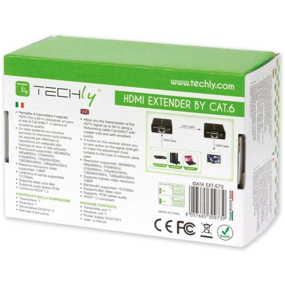 Audio Transmitter-Receiver Techly IDATA EXT-E70-4